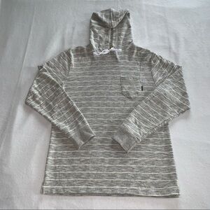 Billabong Mens Gray & White Stripe Hoodie Size Med